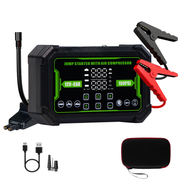 A27-GREEN-SC-EVA A27 2-in-1 Jump Starter with Built-In Air Hose | Vertically Focused Dual Kit from Jump Starter Specialized Factory