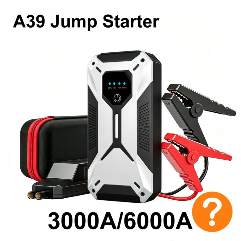 A39 Jump Starter with Smart Jumper Clamps and Storage Case